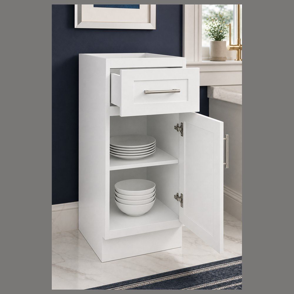 15-inch Shaker Base Cabinet — styled kitchen