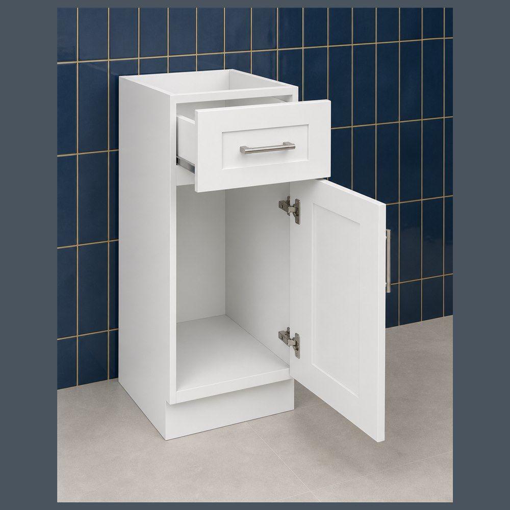 15-inch Shaker Base Cabinet — open-door view