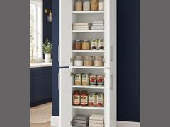 24-inch Shaker Tall Pantry Cabinet — styled kitchen