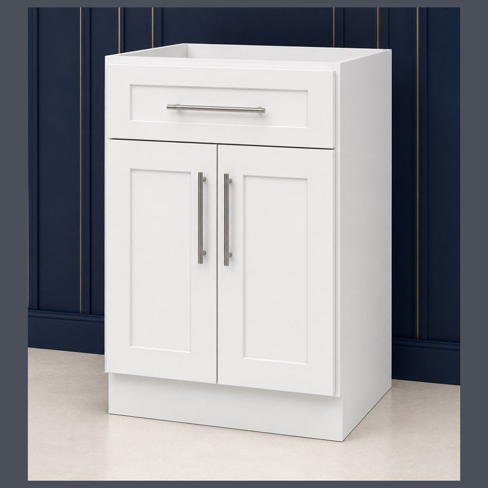24-inch Shaker Vanity Cabinet — angled view
