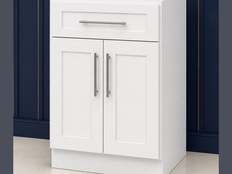 24-inch Shaker Vanity Cabinet — angled view