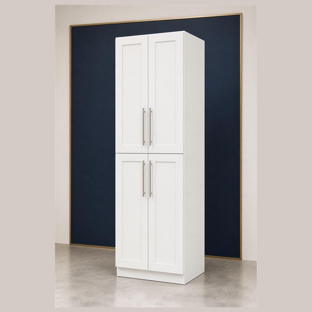 30-inch Shaker Tall Pantry Cabinet — angled view
