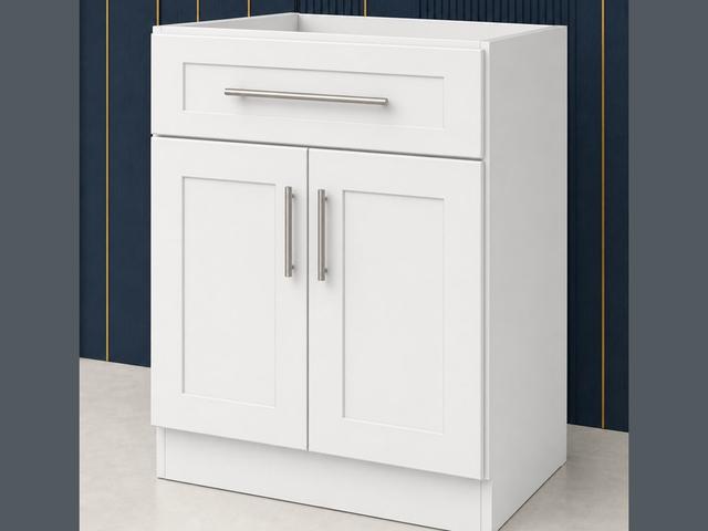 30-inch Shaker Vanity Cabinet — angled view