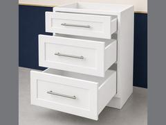 24-inch Shaker Drawer Base Cabinet — open-door view