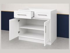36-inch Shaker Base Cabinet — open-door view