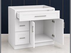 36-inch Shaker Vanity Cabinet — open-door view