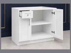 39-inch Shaker Blind Corner Base Cabinet — open-door view