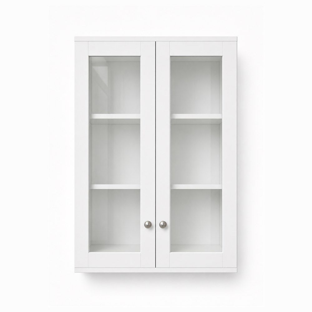 30-inch Shaker Glass-Door Wall Cabinet — front view
