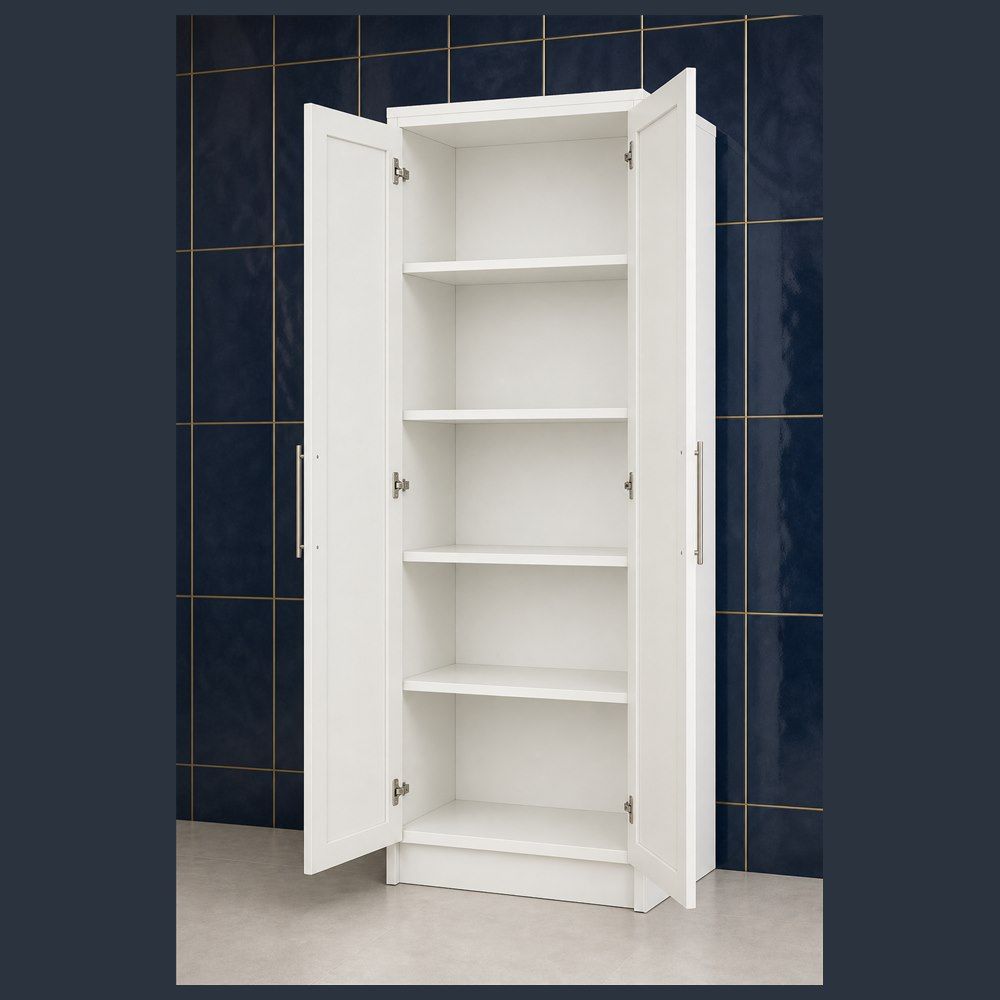 24-inch Shaker Pantry Cabinet — open-door view