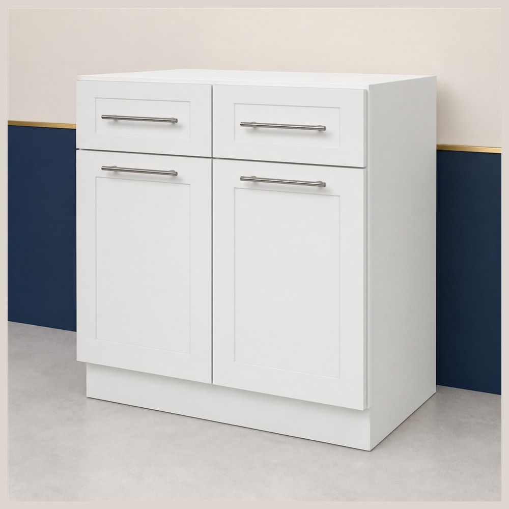 36-inch Shaker Base Cabinet — angled view