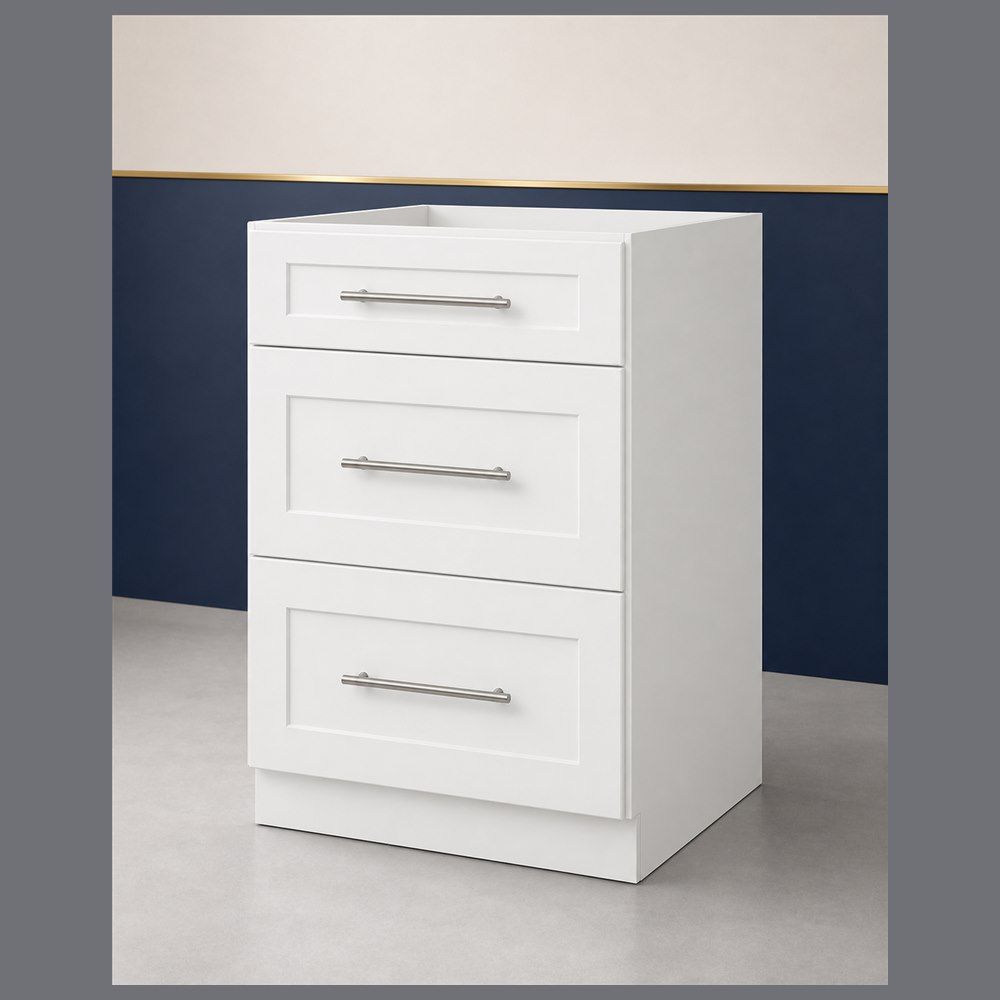 24-inch Shaker Drawer Base Cabinet — angled view
