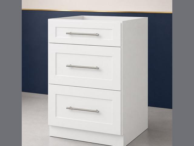 24-inch Shaker Drawer Base Cabinet — angled view