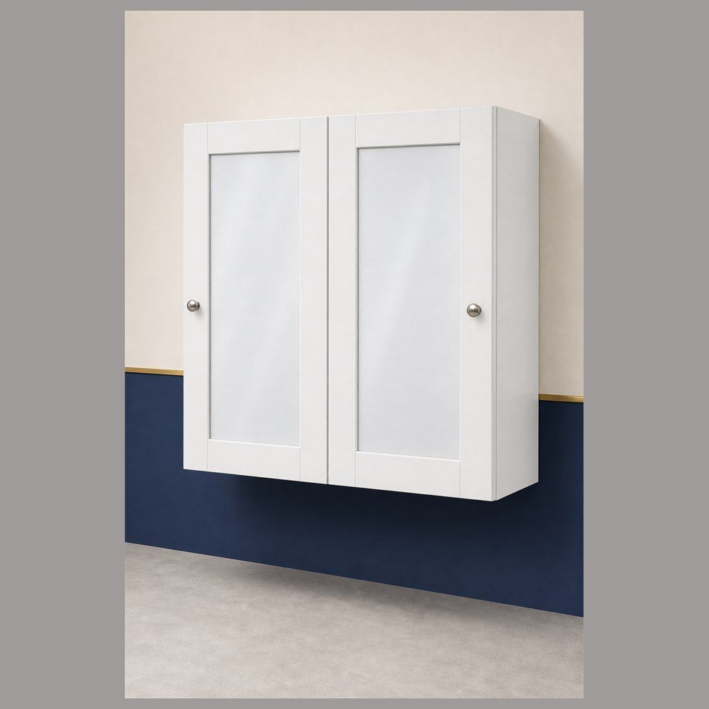 36-inch Shaker Glass-Door Wall Cabinet — angled view