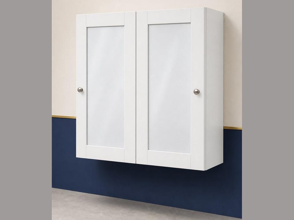 36-inch Shaker Glass-Door Wall Cabinet — angled view