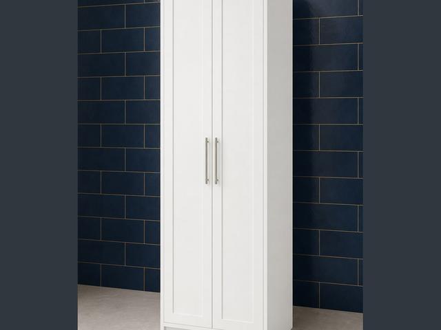 24-inch Shaker Pantry Cabinet — angled view