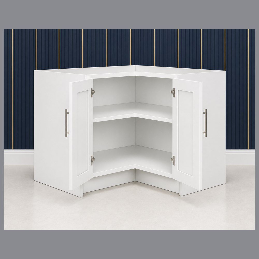 36-inch Shaker Lazy Susan Base Cabinet — open-door view