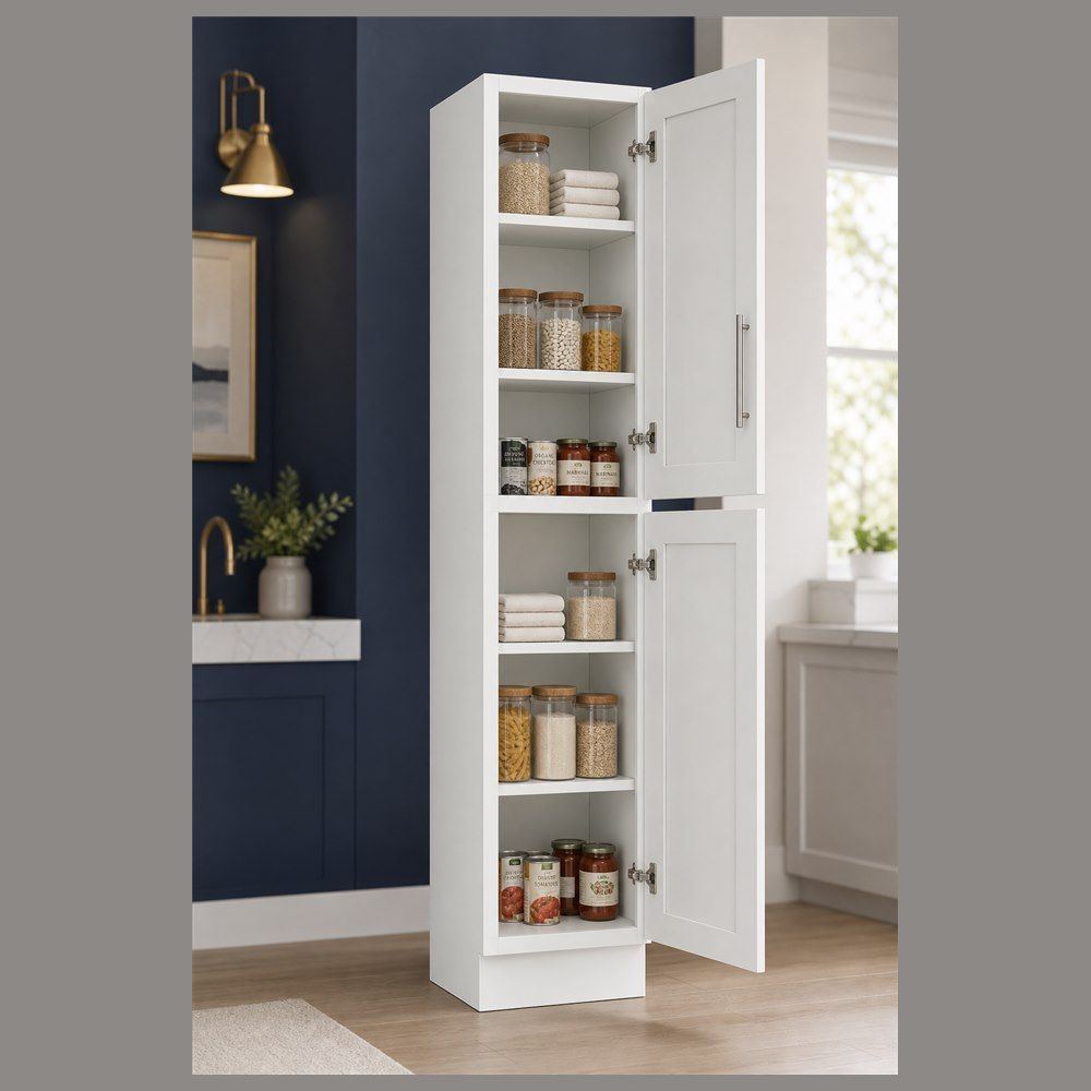 15-inch Shaker Pantry Cabinet — styled kitchen