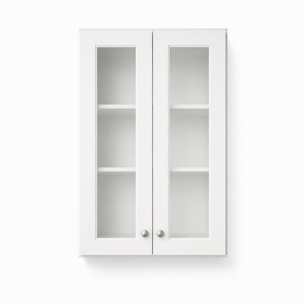 24-inch Shaker Glass-Door Wall Cabinet — front view