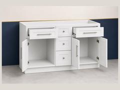 60-inch Shaker Double Vanity Cabinet — open-door view