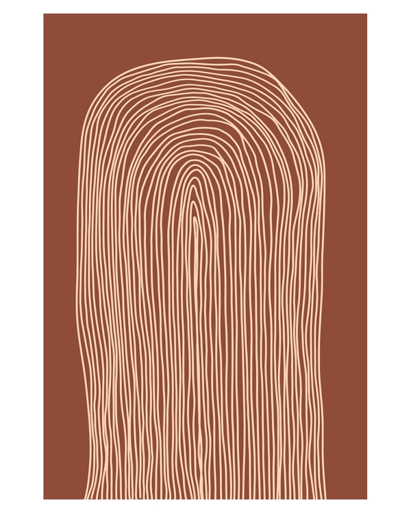 terracotta posters with abstract organic line designs