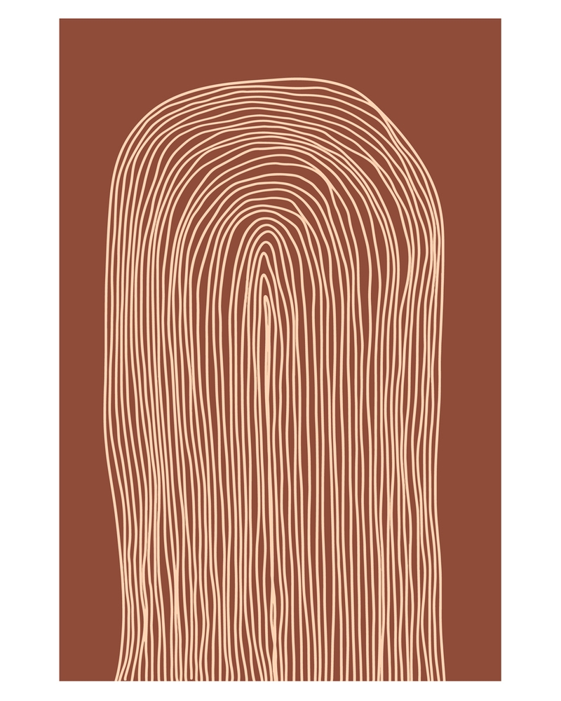 terracotta posters with abstract organic line designs