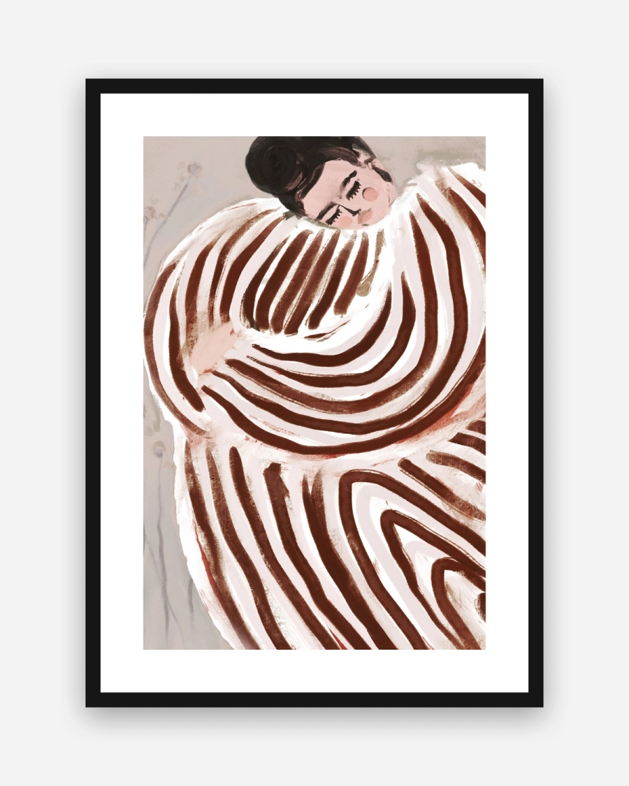 Dreaming in Rust poster with a white border in a black frame