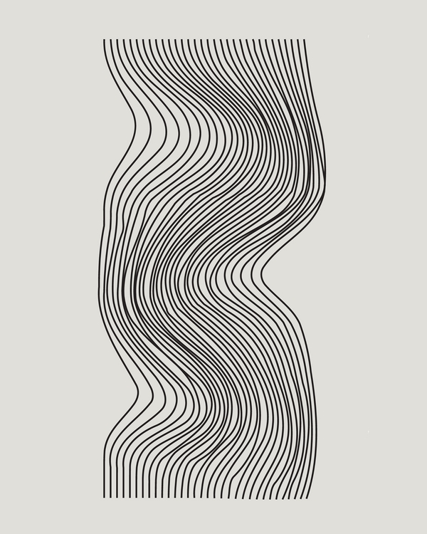 Black lines in a waves form on a off-white background