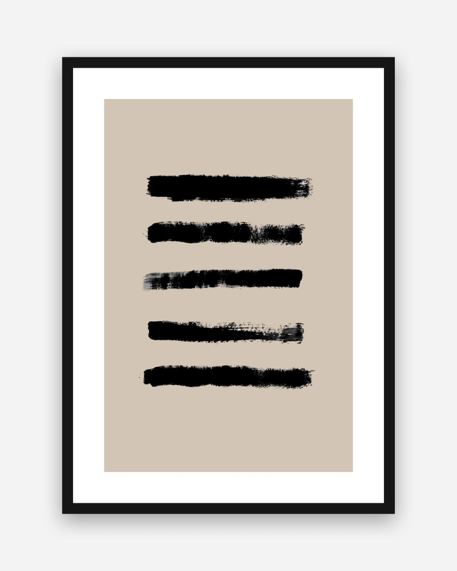 Painted Bands poster with a white border in a black frame