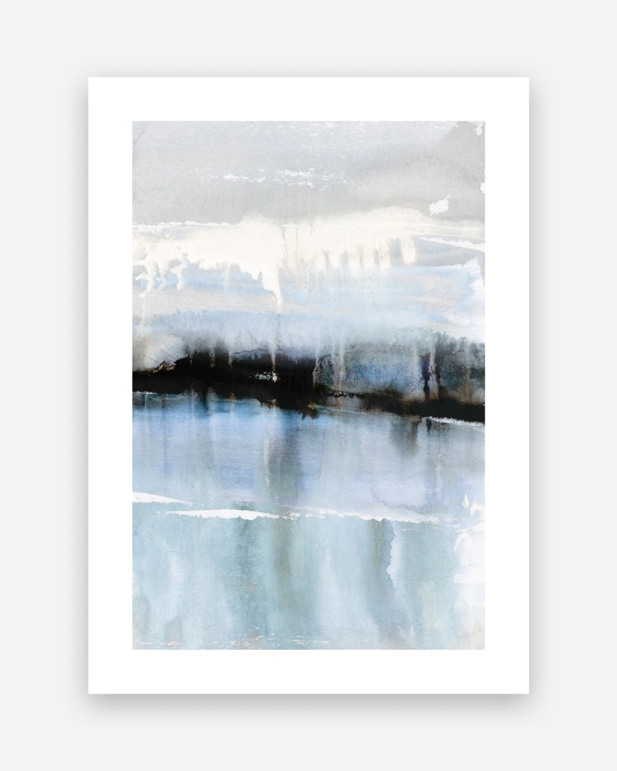 Meltwater Horizon poster with a white border, unframed on a light gray background
