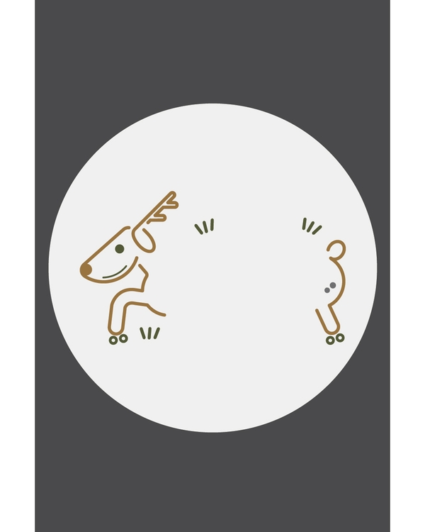 Minimal deer illustration in nordic design style