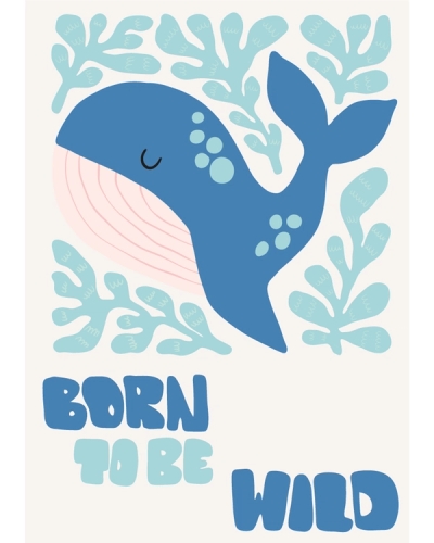 Blue whale with text Born to Be Wild