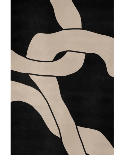 Beige intertwined ribbon-like shapes on black background