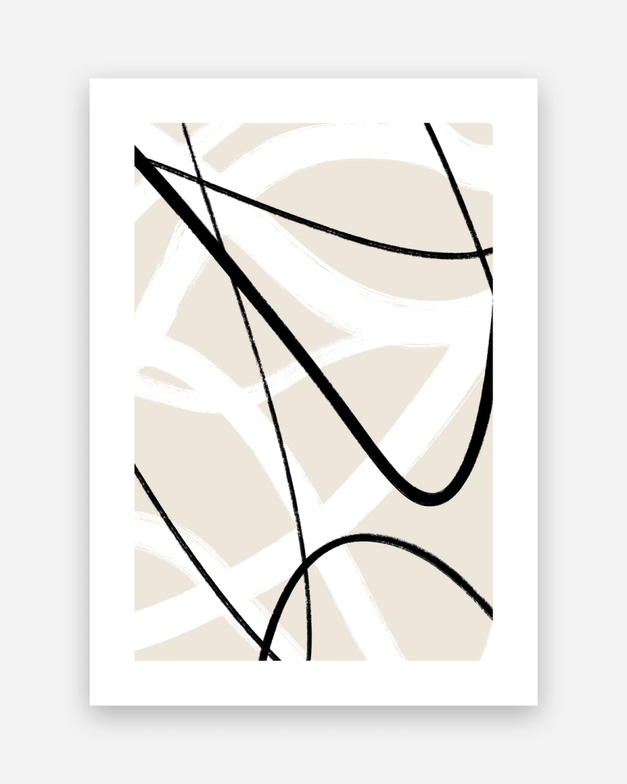 Arcs on Beige poster with a white border, unframed on a light gray background