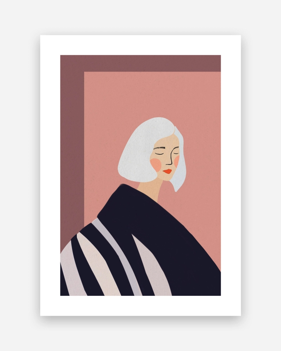 Blush Hour Portrait poster with a white border, unframed on a light gray background