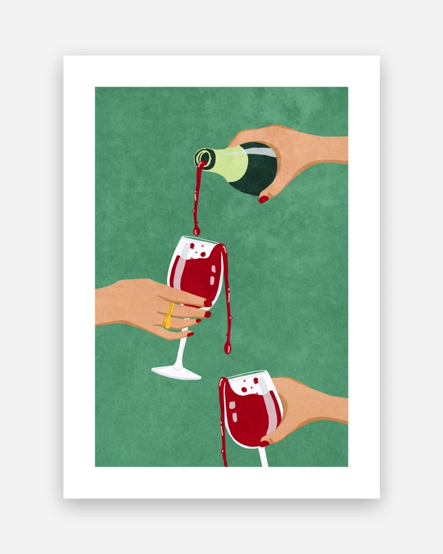 Generous Pour poster with a white border, unframed on a light gray background