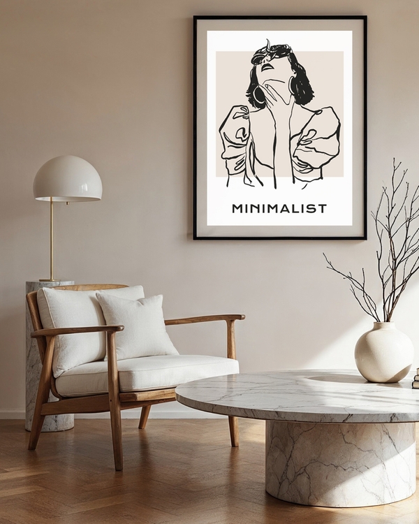 A poster of a abstract poster with white lines and geometric shapes on black