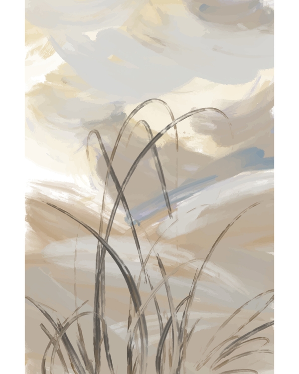 Abstract landscape lines in soft neutral tones