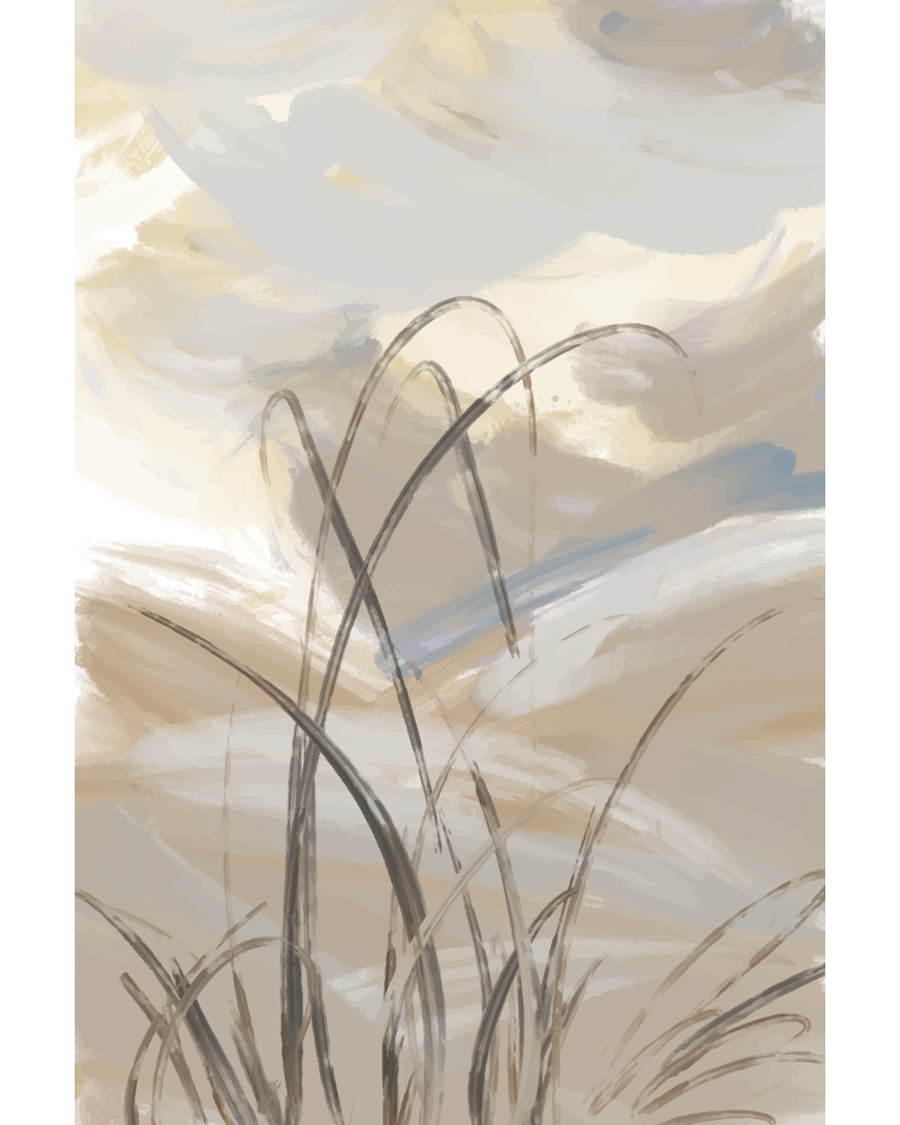 Abstract landscape lines in soft neutral tones