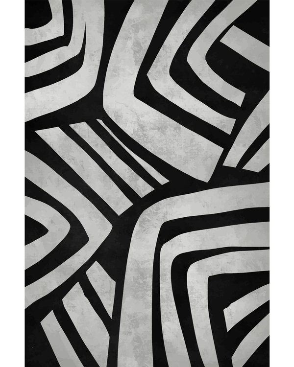 Abstract monochrome lines forming layered geometric shapes
