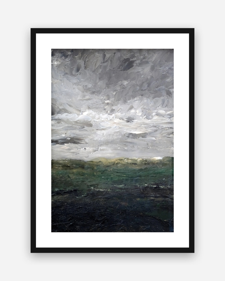 Clouded Heath poster with a white border in a black frame