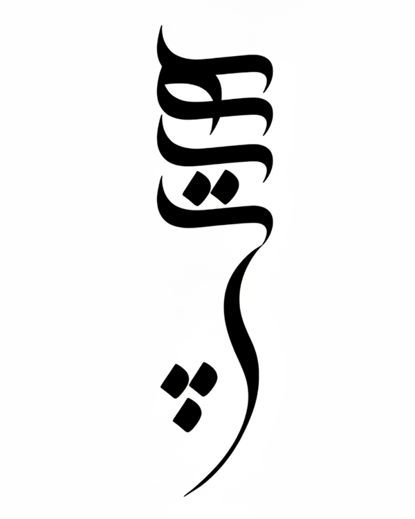 Stylized persian calligraphy forming an elegant abstract shape