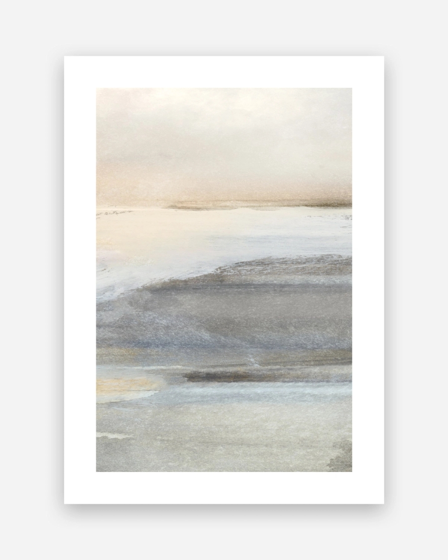 Mist Over Sand poster with a white border, unframed on a light gray background