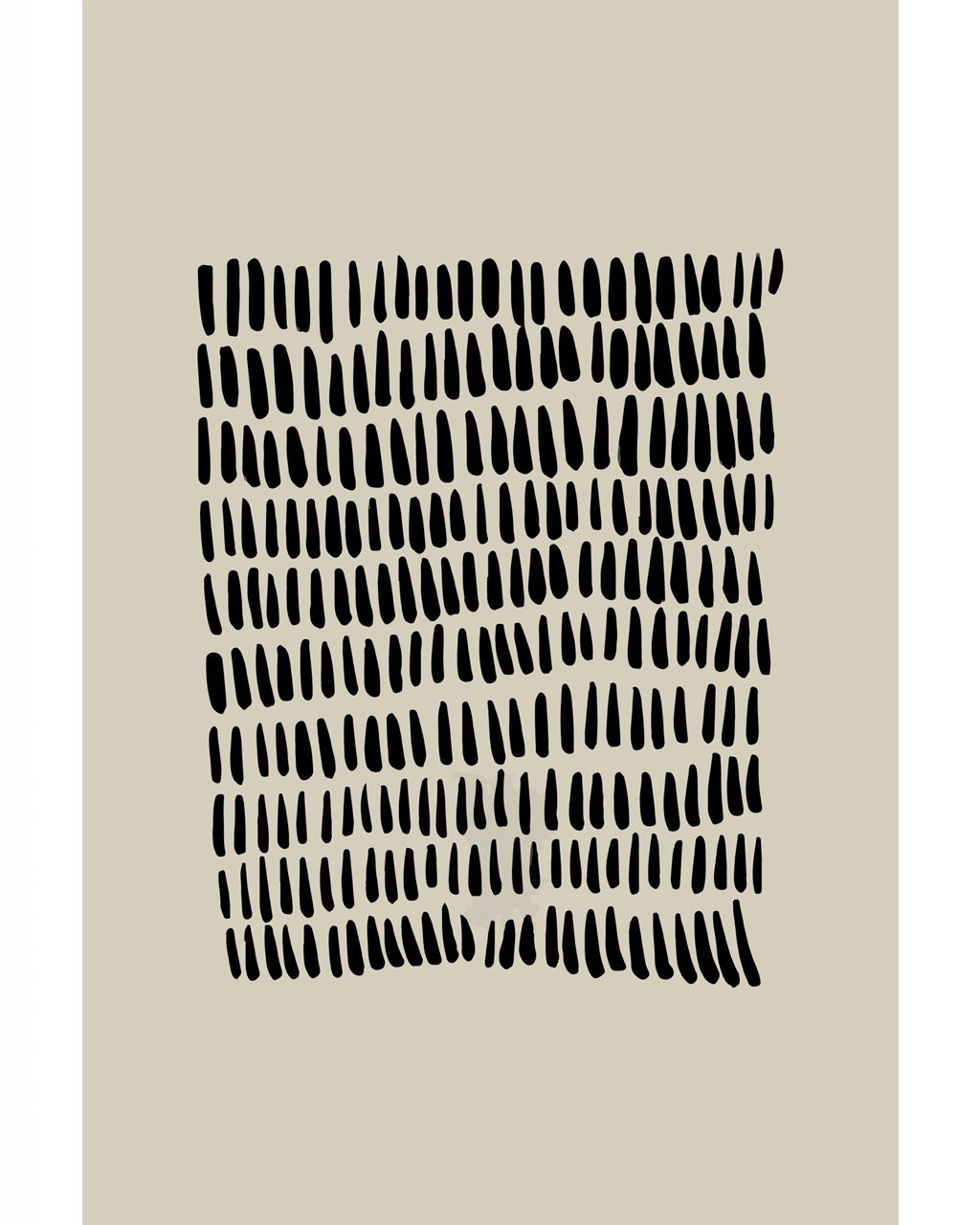 Abstract poster with black brushstroke grid on beige