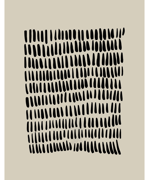 Abstract poster with black brushstroke grid on beige