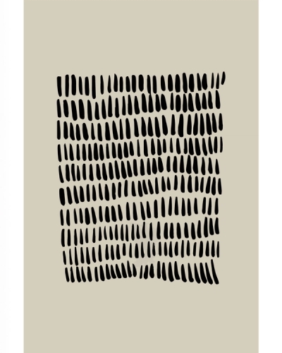 Abstract poster with black brushstroke grid on beige