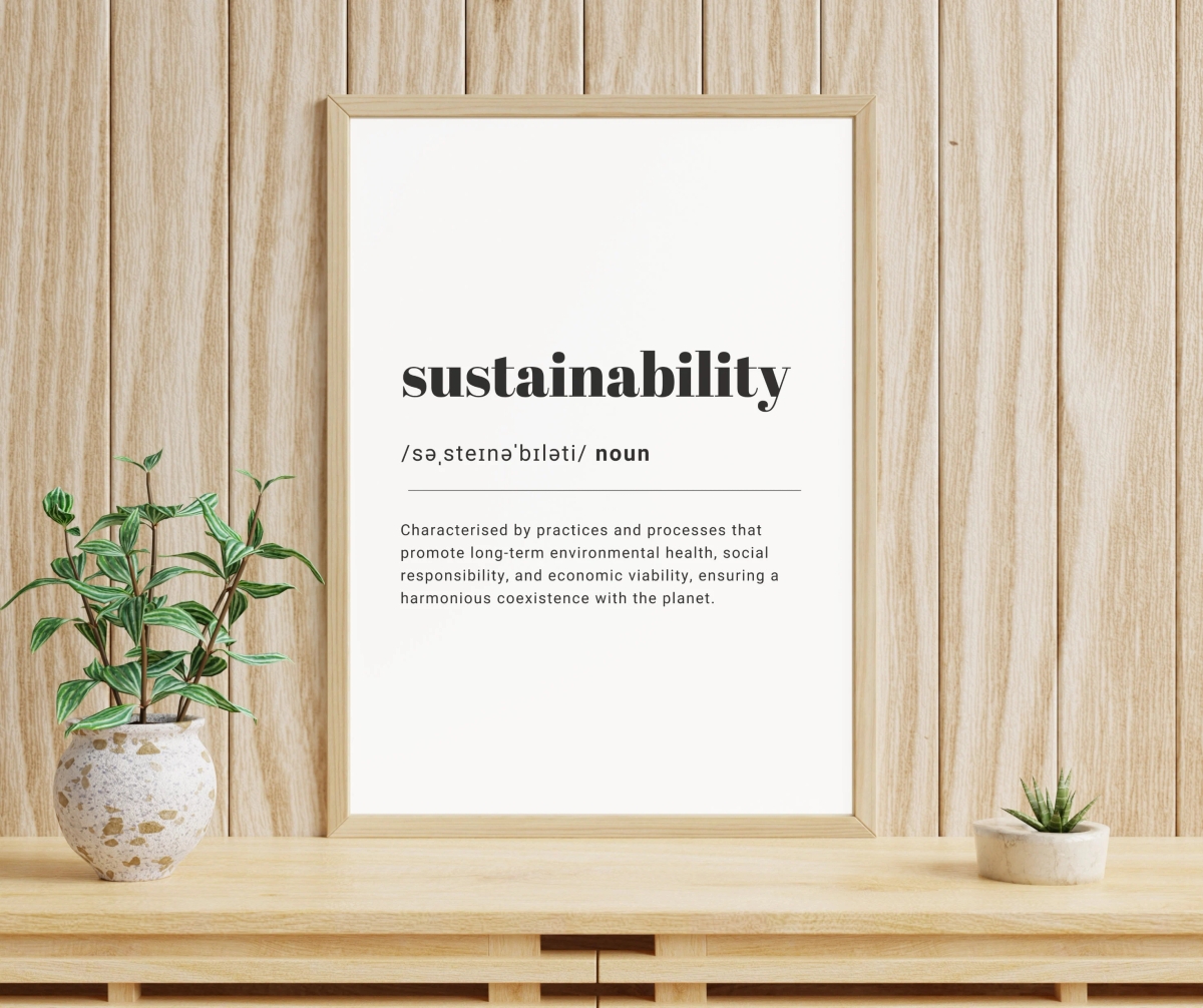 Recycled kraft packaging and natural materials in soft daylight