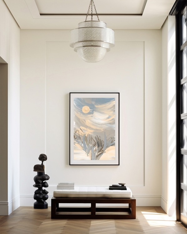 A poster of a Abstract sky and landscape in soft tones