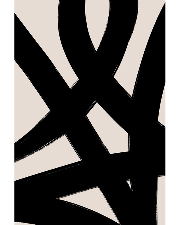 Thick black intersecting strokes on beige background