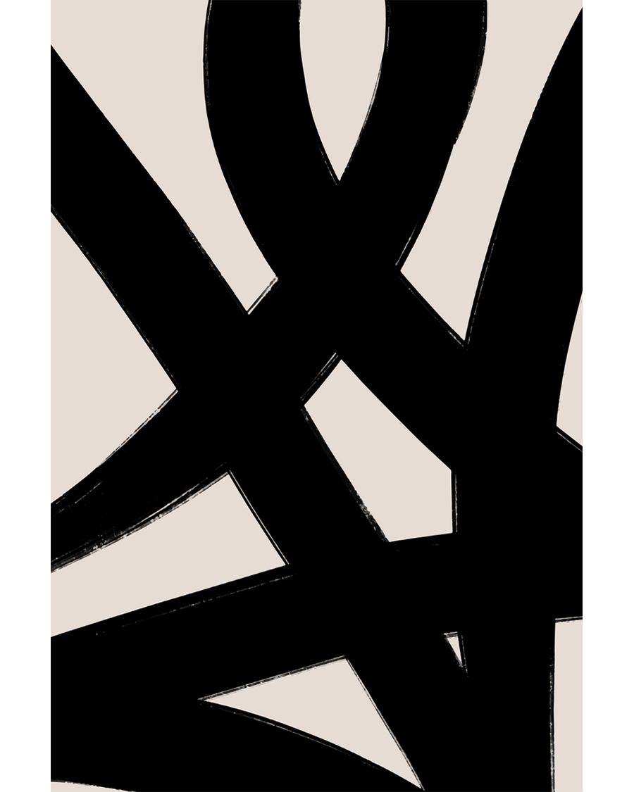 Thick black intersecting strokes on beige background