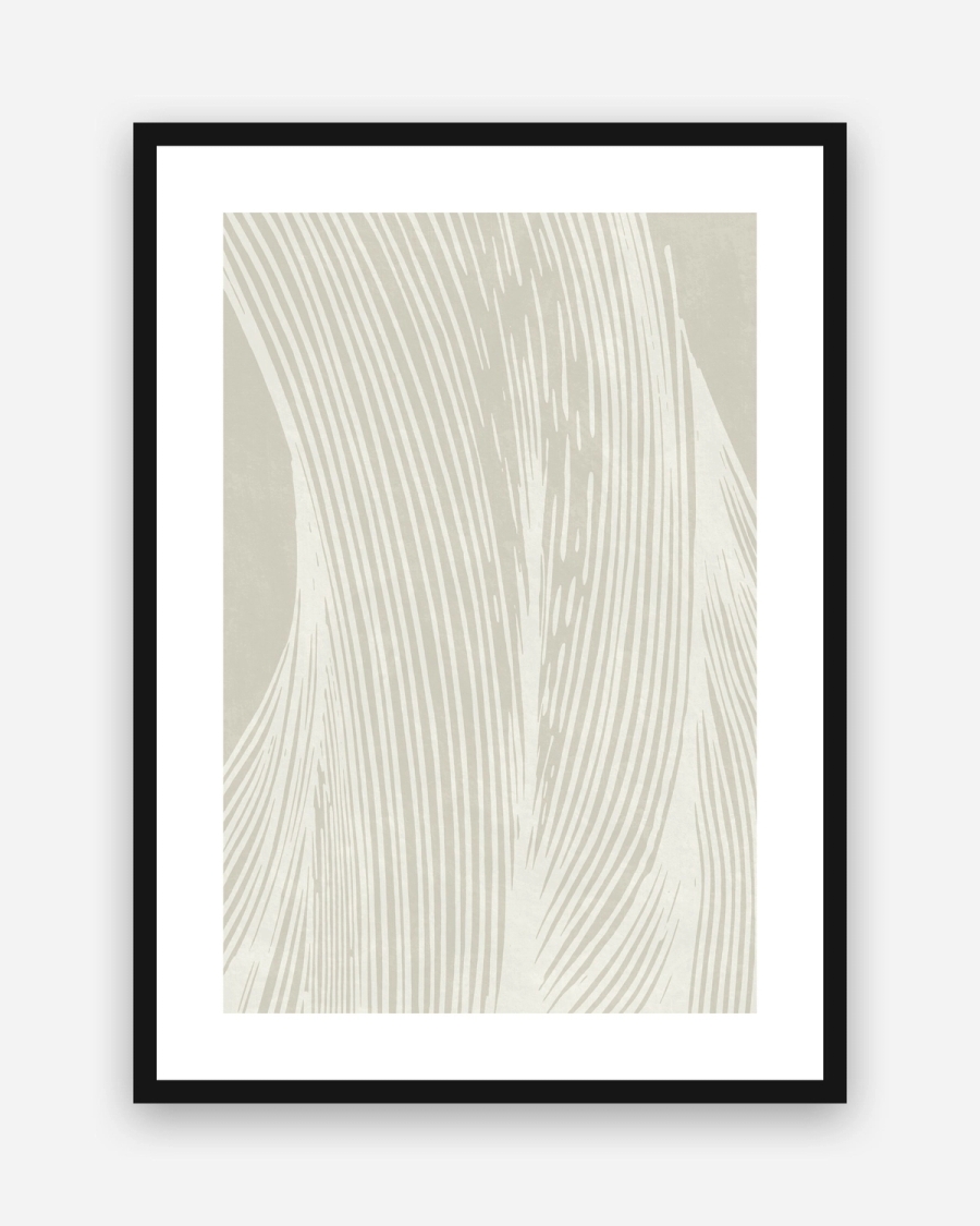 Sand Ripples poster with a white border in a black frame